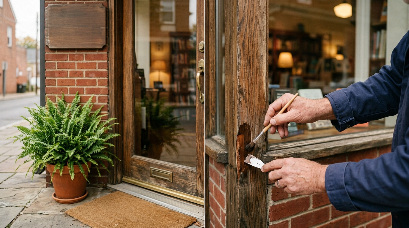 Repairing a business entrance following Vastu principles for growth