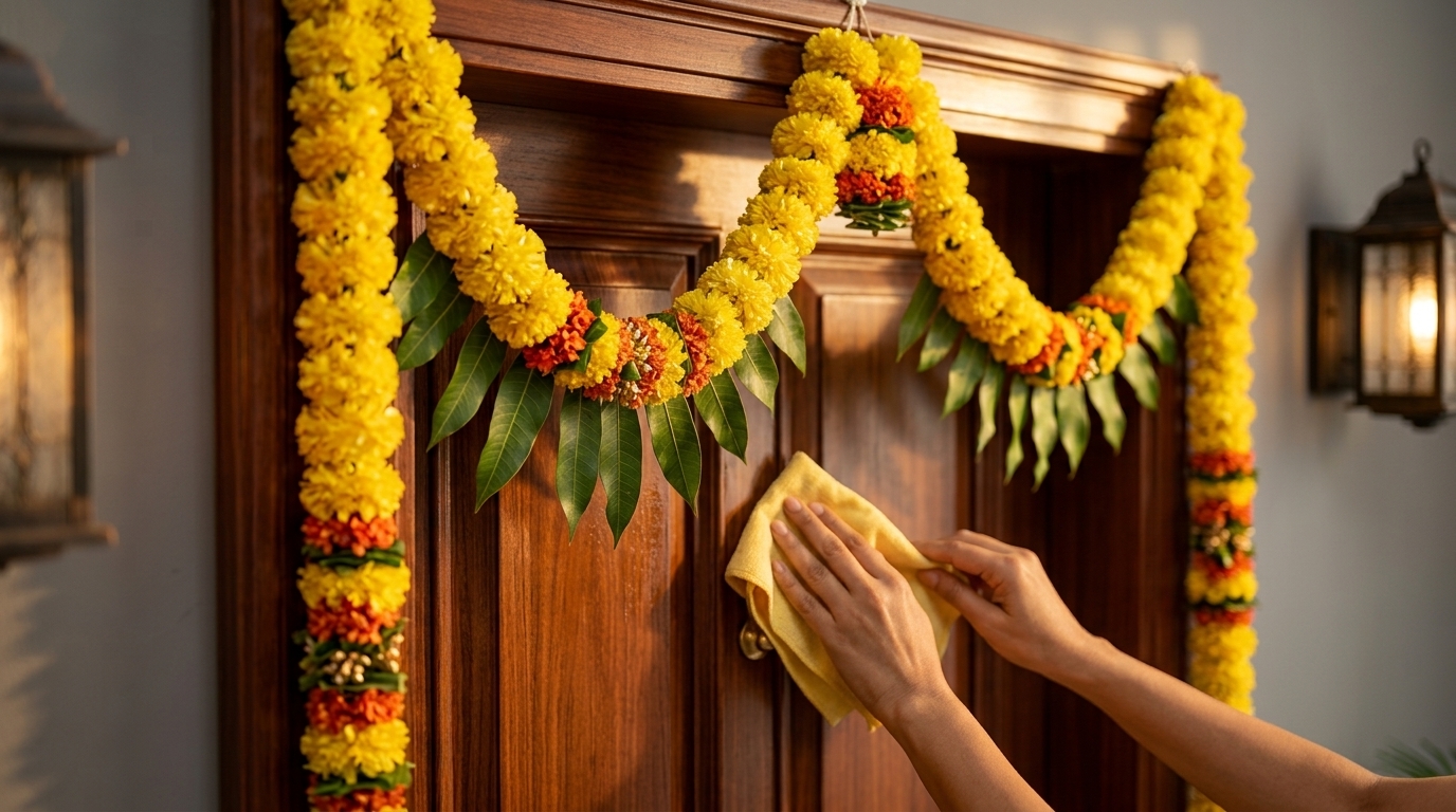 Polishing main door with care following Vastu principles