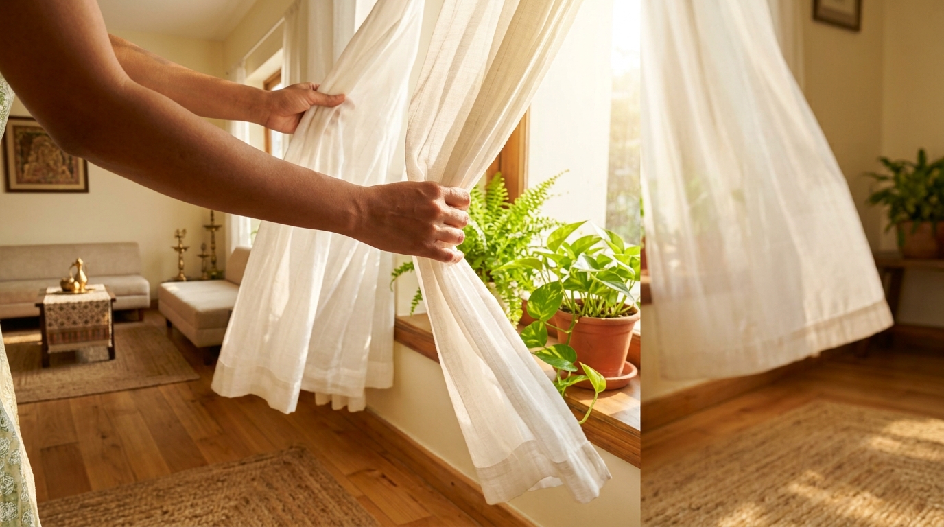 Abundant morning light through East windows as per Vastu and sustainability