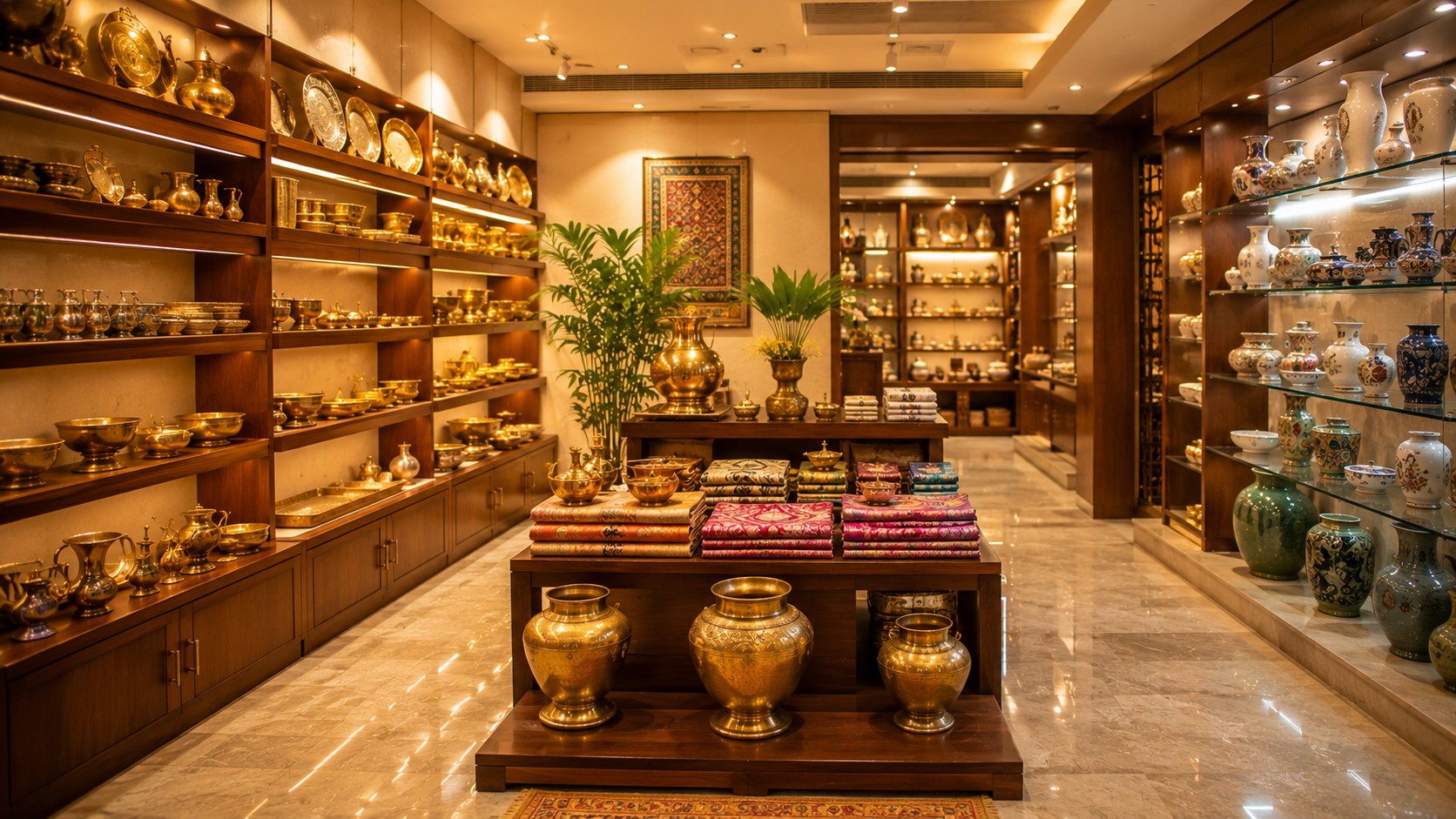 Well-arranged shop stock following Vastu placement rules for customer attraction