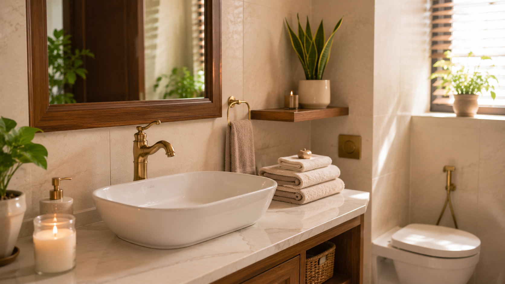 Well-maintained Vastu-compliant bathroom promoting family wellbeing
