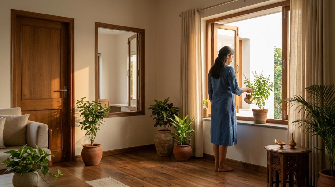 Modern Indian home blending Vastu wisdom with sustainable living practices